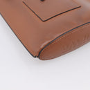 LOEWE Dice Pocket Shoulder Pouch Leather Brown Auth ka5746-13