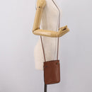 LOEWE Dice Pocket Shoulder Pouch Leather Brown Auth ka5746-20