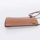 LOEWE Dice Pocket Shoulder Pouch Leather Brown Auth ka5746-5