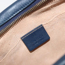 GUCCI GG Marmont Shoulder Bag Leather Navy Gold 447632 Auth ka5749A-16