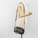 GUCCI GG Marmont Shoulder Bag Leather Navy Gold 447632 Auth ka5749A-22