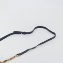 GUCCI GG Marmont Shoulder Bag Leather Navy Gold 447632 Auth ka5749A-8