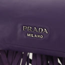 PRADA Shoulder Bag Leather Purple Silver Auth ka574V-19