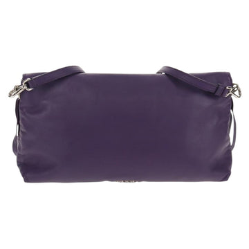 PRADA Shoulder Bag Leather Purple Silver Auth ka574V - 0