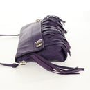 PRADA Shoulder Bag Leather Purple Silver Auth ka574V-3