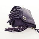 PRADA Shoulder Bag Leather Purple Silver Auth ka574V-4