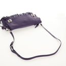 PRADA Shoulder Bag Leather Purple Silver Auth ka574V-7