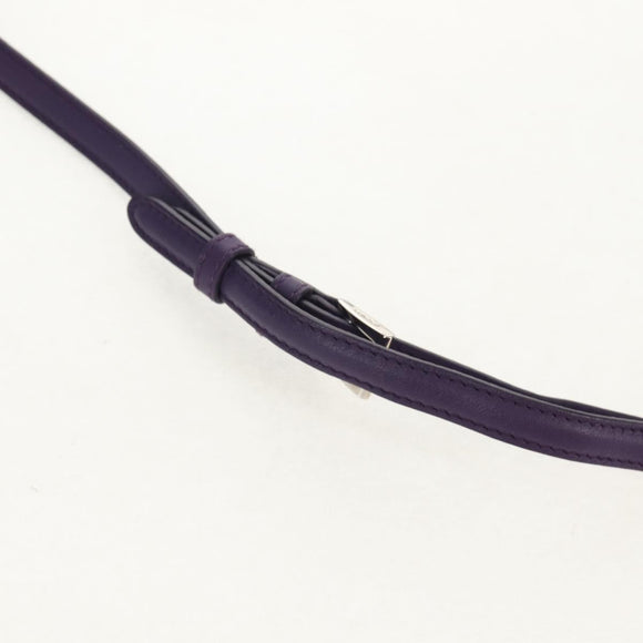 PRADA Shoulder Bag Leather Purple Silver Auth ka574V