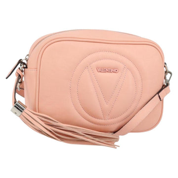 VALENTINO Shoulder Bag Leather Pink Silver Auth ka575