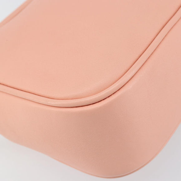 VALENTINO Shoulder Bag Leather Pink Silver Auth ka575