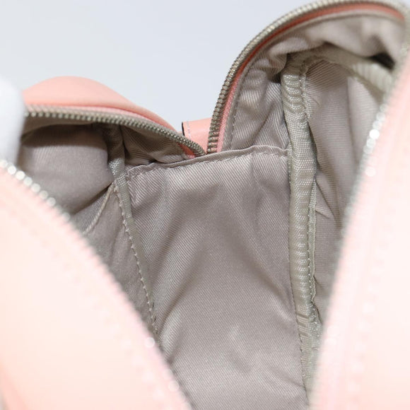 VALENTINO Shoulder Bag Leather Pink Silver Auth ka575