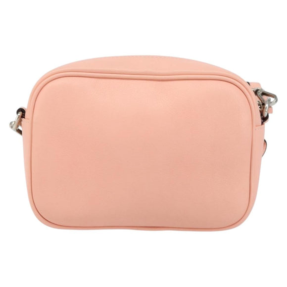 VALENTINO Shoulder Bag Leather Pink Silver Auth ka575