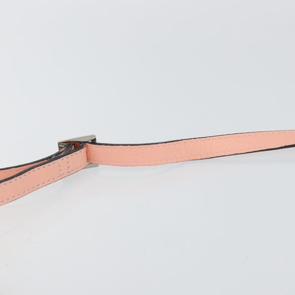 VALENTINO Shoulder Bag Leather Pink Silver Auth ka575