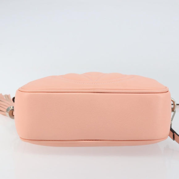 VALENTINO Shoulder Bag Leather Pink Silver Auth ka575