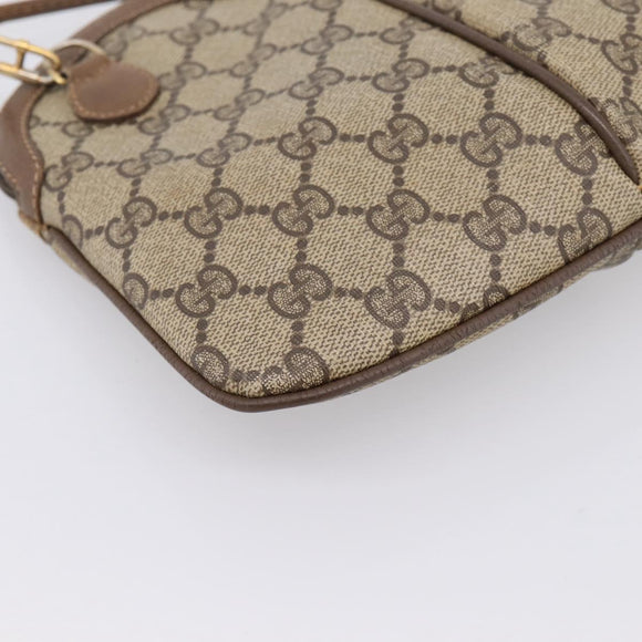 GUCCI GG Supreme Web Sherry Line Bag PVC Beige Gold 904 02 047 Auth ka5750