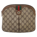 GUCCI GG Supreme Web Sherry Line Bag PVC Beige Gold 904 02 047 Auth ka5750-13