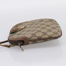 GUCCI GG Supreme Web Sherry Line Bag PVC Beige Gold 904 02 047 Auth ka5750-3