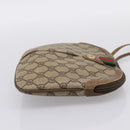GUCCI GG Supreme Web Sherry Line Bag PVC Beige Gold 904 02 047 Auth ka5750-4
