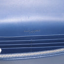 SAINT LAURENT Kate Chain Shoulder Wallet Leather Navy Silver Auth ka5752V-17