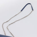 SAINT LAURENT Kate Chain Shoulder Wallet Leather Navy Silver Auth ka5752V-8