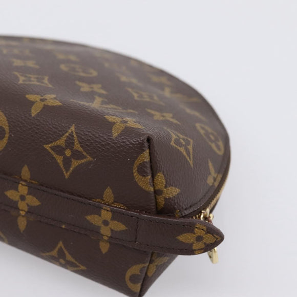 LOUIS VUITTON Monogram Trousse Demi Ronde Cosmetic Pouch M47520 LV Auth ka5753