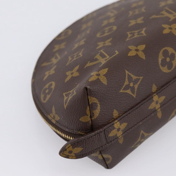LOUIS VUITTON Monogram Trousse Demi Ronde Cosmetic Pouch M47520 LV Auth ka5753