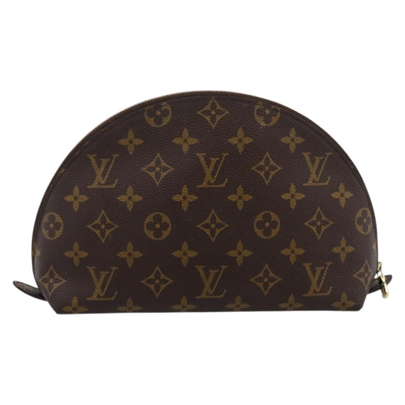 LOUIS VUITTON Monogram Trousse Demi Ronde Cosmetic Pouch M47520 LV Auth ka5753