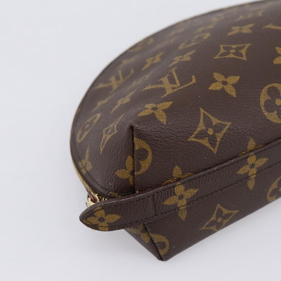 LOUIS VUITTON Monogram Trousse Demi Ronde Cosmetic Pouch M47520 LV Auth ka5753