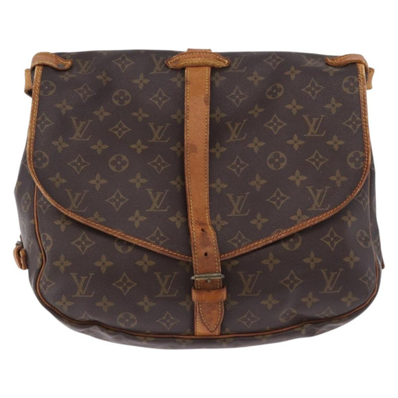 LOUIS VUITTON Monogram Saumur 35 Shoulder Bag M42254 LV Auth ka5756