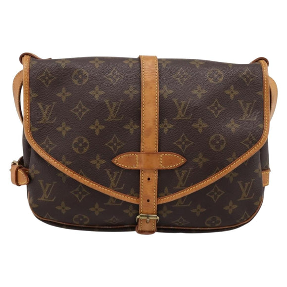 LOUIS VUITTON Monogram Saumur 30 Shoulder Bag M42256 LV Auth ka5757A