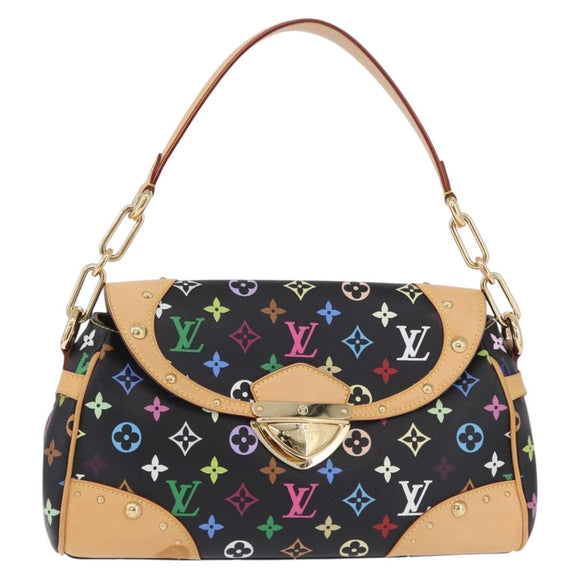 LOUIS VUITTON Monogram Multicolor Beverly MM Bag Black M40204 LV Auth ka5760SV