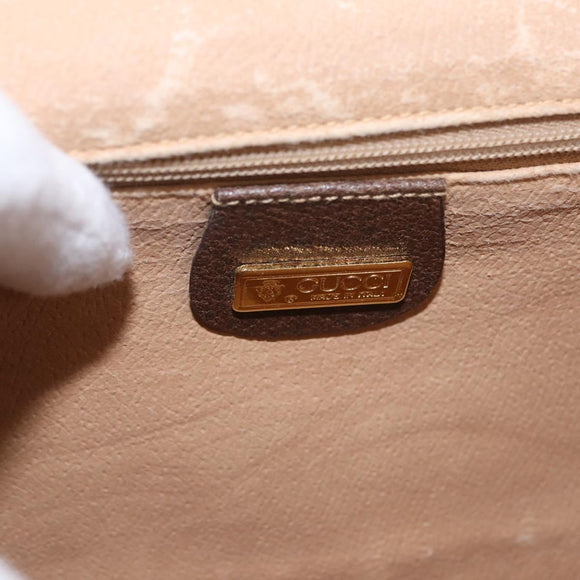 GUCCI GG Supreme Shoulder Bag PVC Beige Gold Auth ka5761
