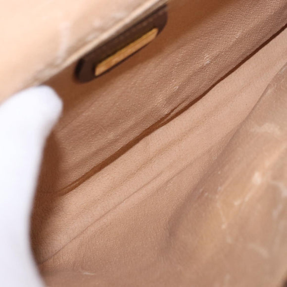 GUCCI GG Supreme Shoulder Bag PVC Beige Gold Auth ka5761