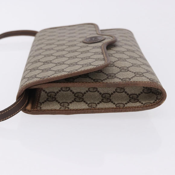 GUCCI GG Supreme Shoulder Bag PVC Beige Gold Auth ka5761
