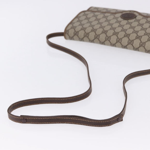 GUCCI GG Supreme Shoulder Bag PVC Beige Gold Auth ka5761