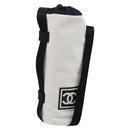 CHANEL Sports Drink Holder Nylon White Black CC Auth ka5764A-1