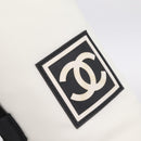 CHANEL Sports Drink Holder Nylon White Black CC Auth ka5764A-14