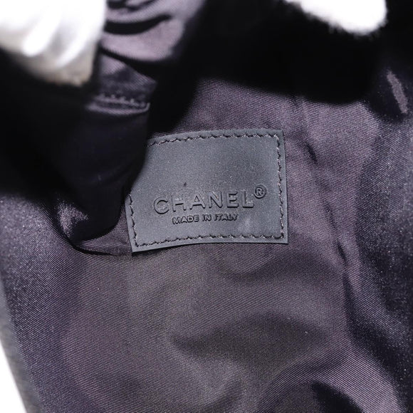 CHANEL Sports Drink Holder Nylon White Black CC Auth ka5764A