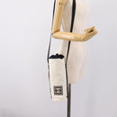 CHANEL Sports Drink Holder Nylon White Black CC Auth ka5764A-23