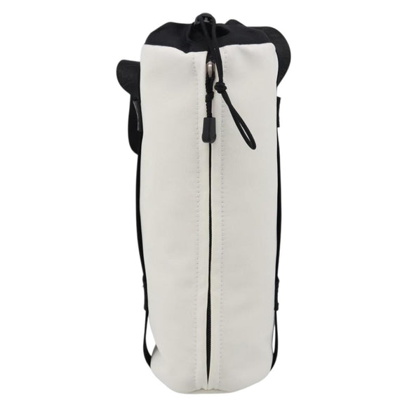 CHANEL Sports Drink Holder Nylon White Black CC Auth ka5764A