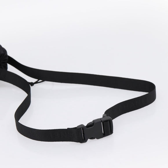 CHANEL Sports Drink Holder Nylon White Black CC Auth ka5764A
