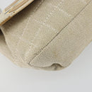 CHANEL No. 5 Camellia COCO Mark Chain Bag Canvas Beige Silver CC Auth ka5765A-15