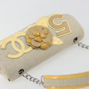 CHANEL No. 5 Camellia COCO Mark Chain Bag Canvas Beige Silver CC Auth ka5765A-6