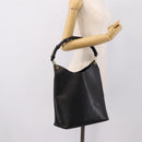 GUCCI Bamboo Shoulder Bag Leather Black Gold 001 1013 1881 Auth ka5766-22