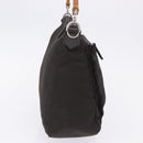 GUCCI Bamboo Hand Bag Nylon Khaki Silver 000 0509 Auth ka5767-5