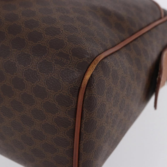 CELINE Macadam Canvas Hand Bag PVC Leather Brown Gold Auth ka5768A