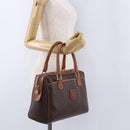 CELINE Macadam Canvas Hand Bag PVC Leather Brown Gold Auth ka5768A-25