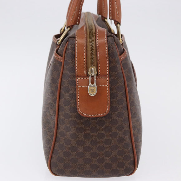 CELINE Macadam Canvas Hand Bag PVC Leather Brown Gold Auth ka5768A