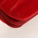 LOEWE Chain Goya Shoulder Bag Leather Red Gold Auth ka576M-17