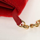 LOEWE Chain Goya Shoulder Bag Leather Red Gold Auth ka576M-19